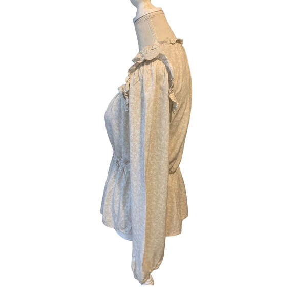 Alice Blue Cream Floral Lace High Neck Blouse Womens Size S - Picture 3 of 14